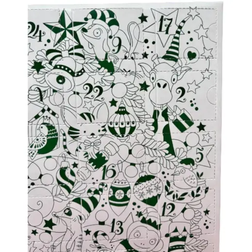 Printed Advent Calendar White Close Up